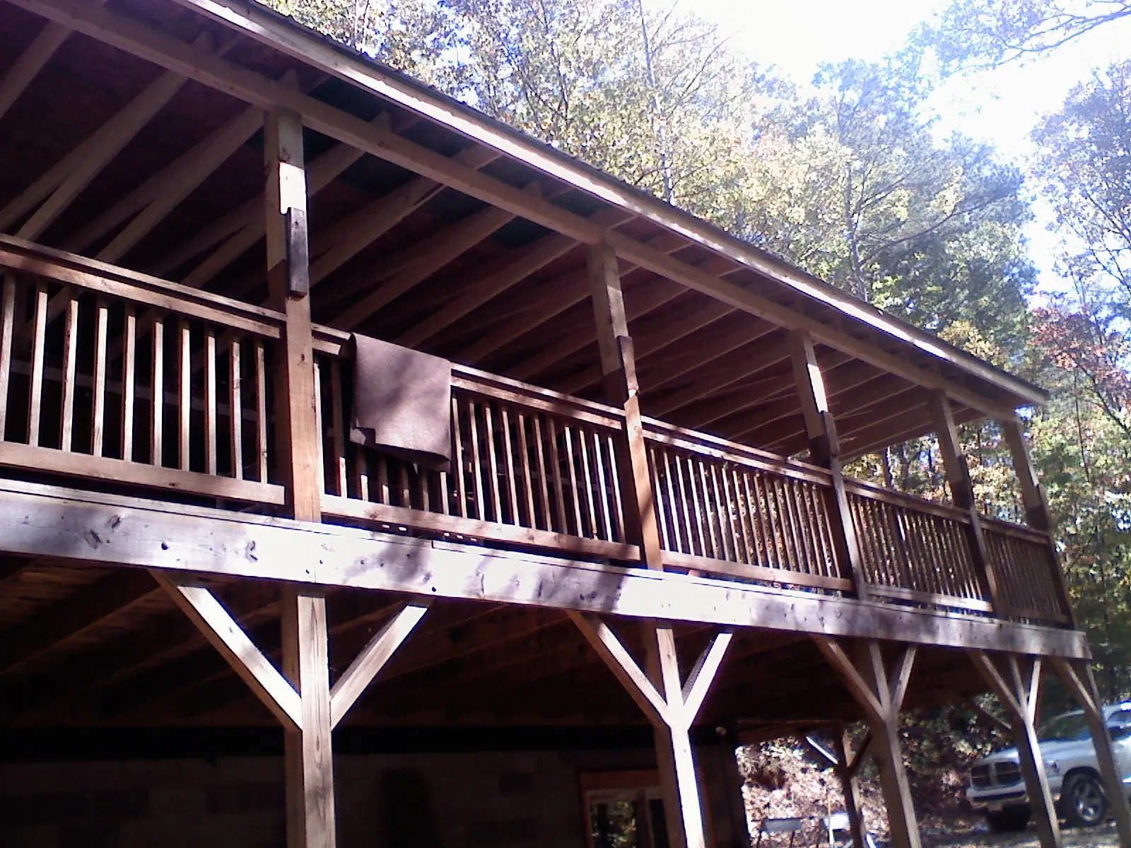Timber framing under a new elevated porch and deck — Roof Leak Repair in Whiteville by Roofing Brothers